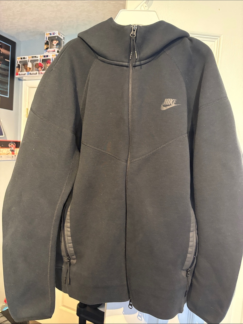 Nike Black Full-Zip Hooded Shirt Jacket